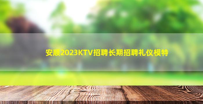 安顺2023KTV招聘长期招聘礼仪模特